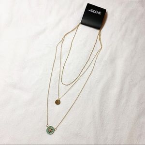 Ardene Mint Green Sun Design Layered Necklace